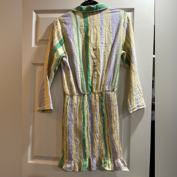 Zara new Cotton Multicolor Stripe Valery Long Sleeve Mini Dress size small - Picture 13 of 13